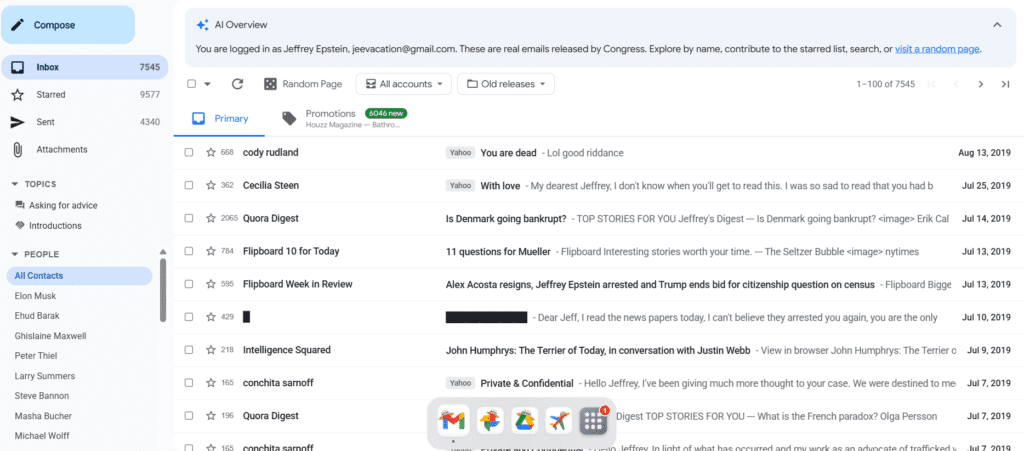 JMail archivos de jefrrey epstein