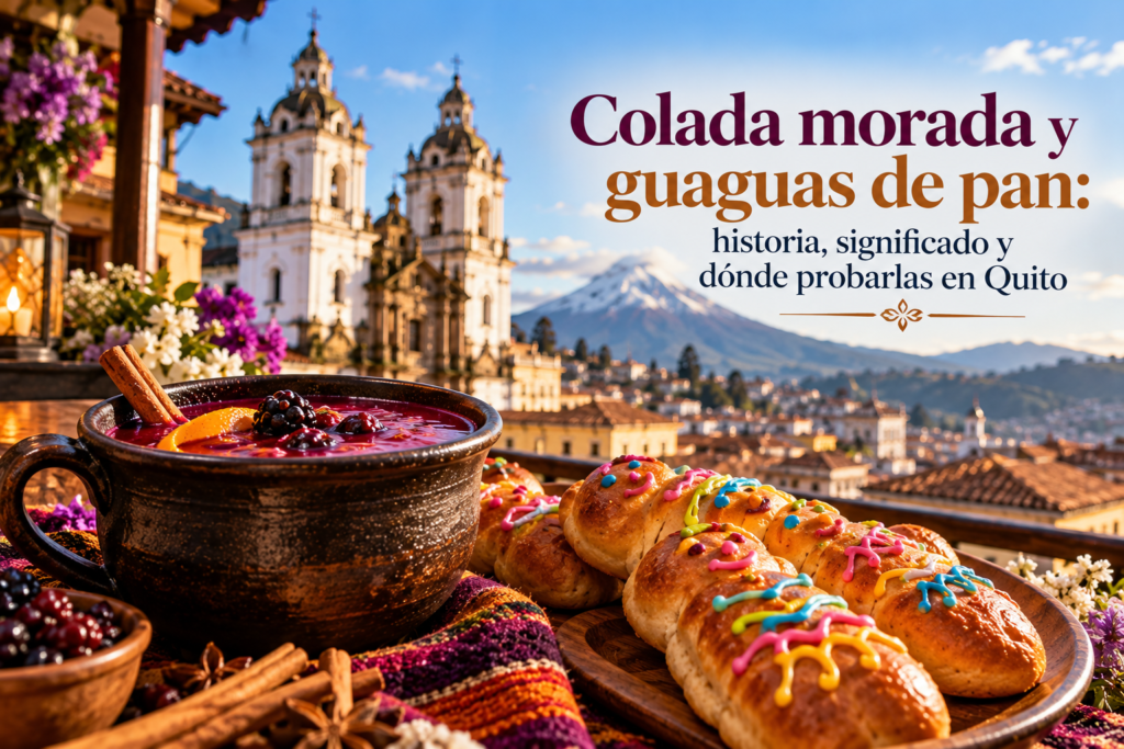 Colada morada y guaguas de pan