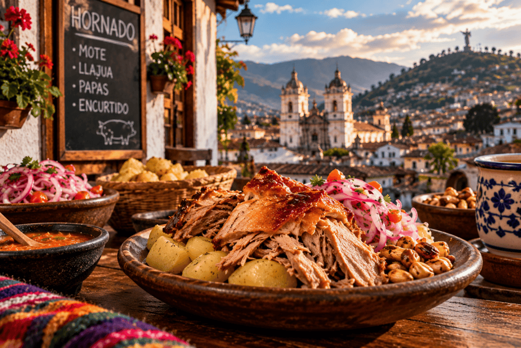 dónde comer hornado en Quito